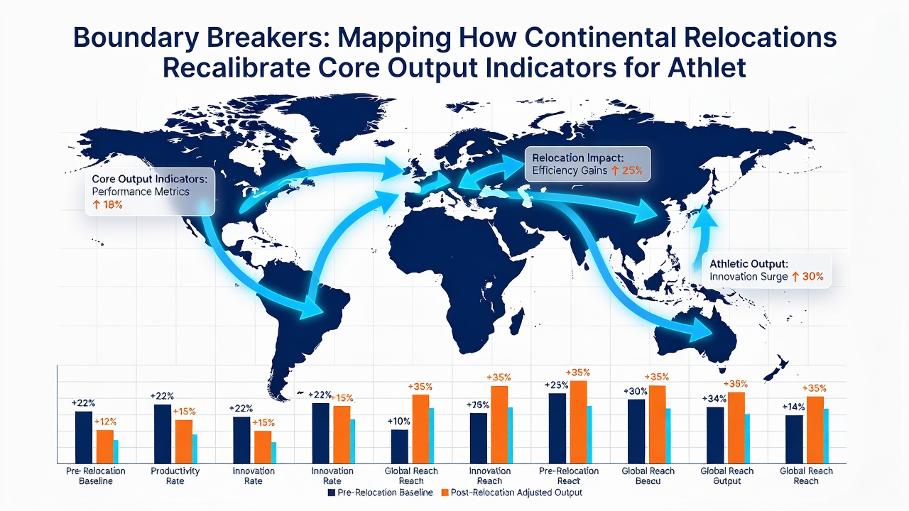 Detailed performance charts showing output indicator changes for athletes after continental league switches