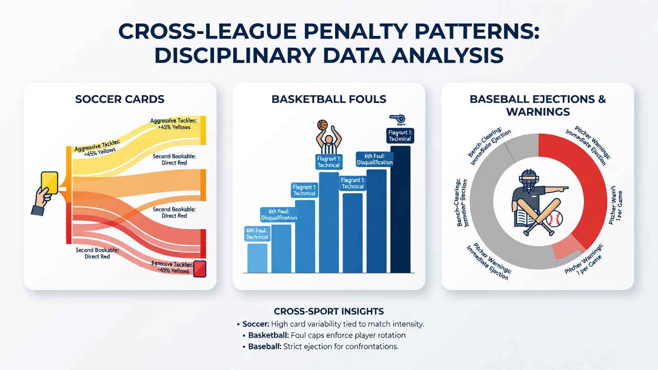Comparative graphs of playoff qualification rates versus disciplinary averages in soccer, basketball, and baseball leagues